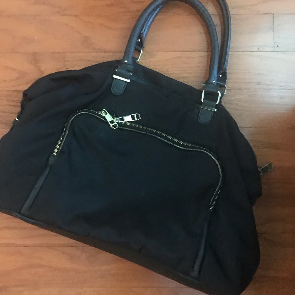 Steve Madden black work tote bag with gold